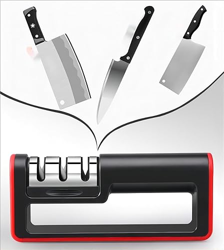 Miniatura 3 de Afilador de cuchillos, sistema de afilador de cuchillos de cocina de 3 etapas, afilador de cuchillos grueso, mediano y fino