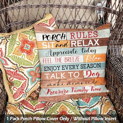 Jojogogo JG-PORCHRULERELAX1818-1P Front Porch Decor Outdoor Pillow Covers 18X18 Waterproof 1 Pack, Outdoor Patio Throw Pillows Waterproof 18 X 18 thumb #4