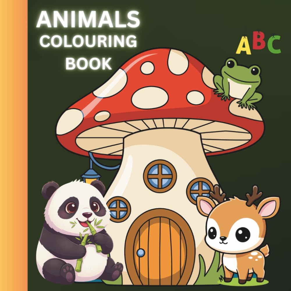 Color & Learn: Cute Animals: Easy Coloring Pages with Animal Names
