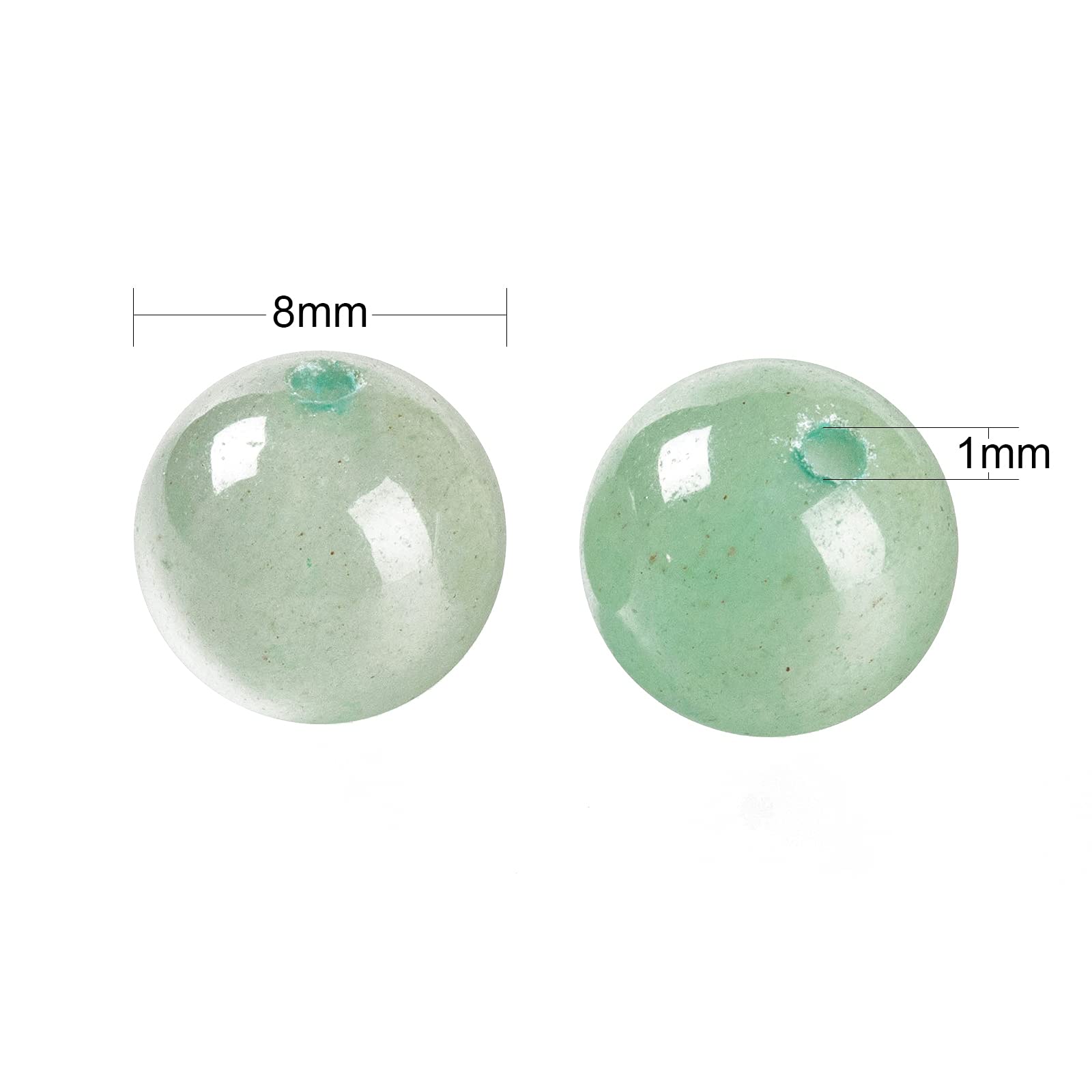 60 perline di avventurina verde da 6 mm, perline rotonde sfuse per la creazione di gioielli