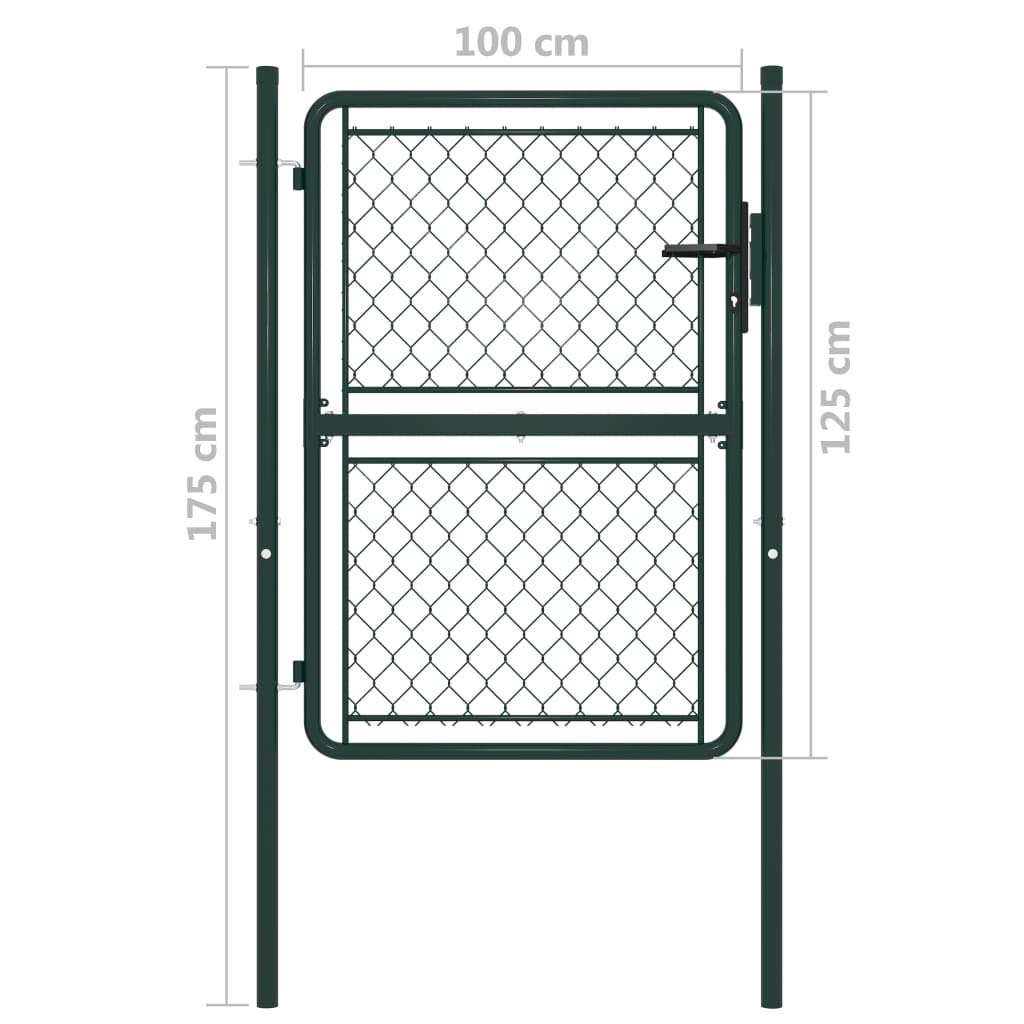 Tidyard Cancello da Giardino Singolo in Acciaio Verde,Cancello SIngolo,Cancello da Giardino,Cancello Metallo,Cancello Acciaio,Cancello per Esterno 100x175 cm