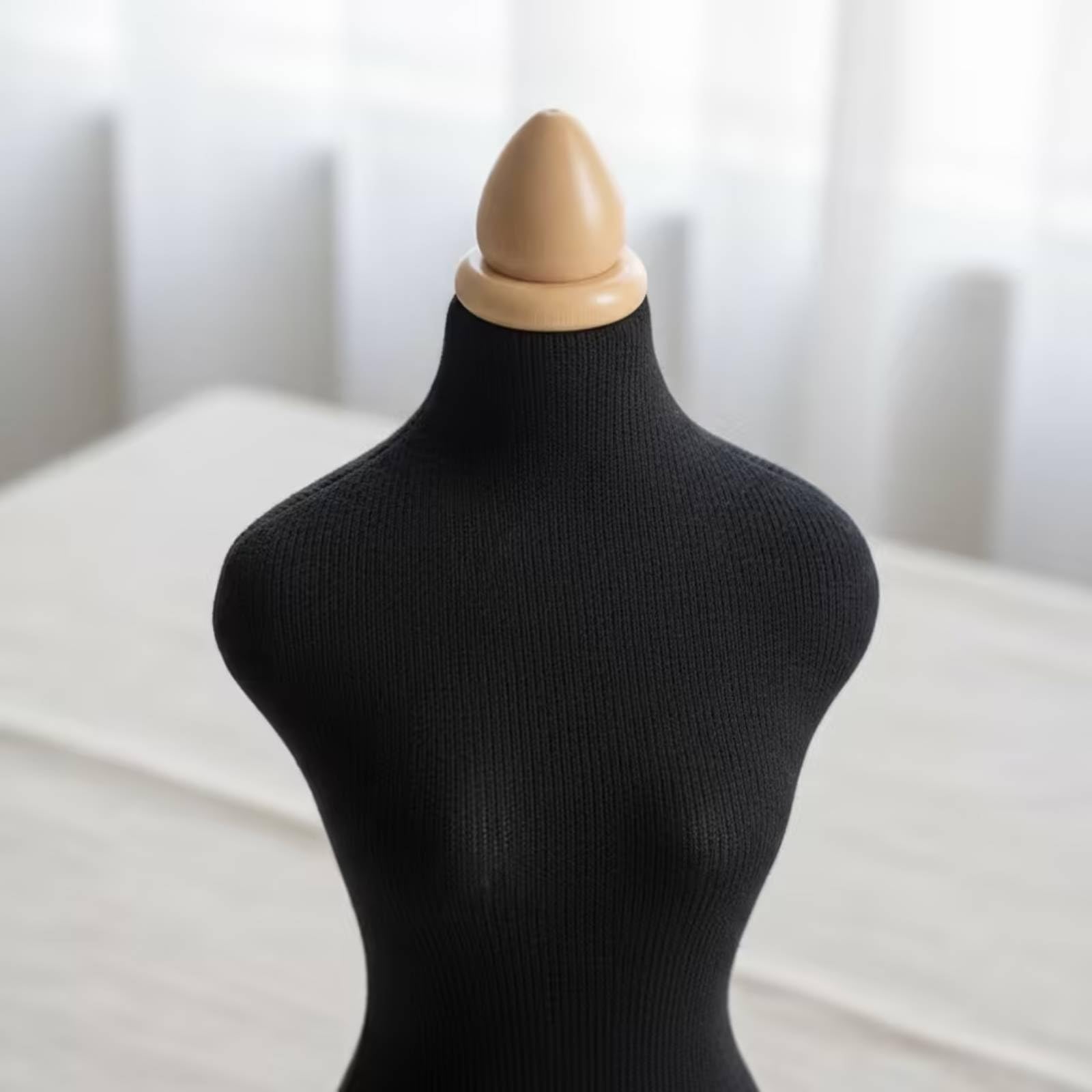 Manichino da Sartoria con Supporto In , Manichino Da Sarto In Scala 1/4 Con Base Rotonda In Legno Massello