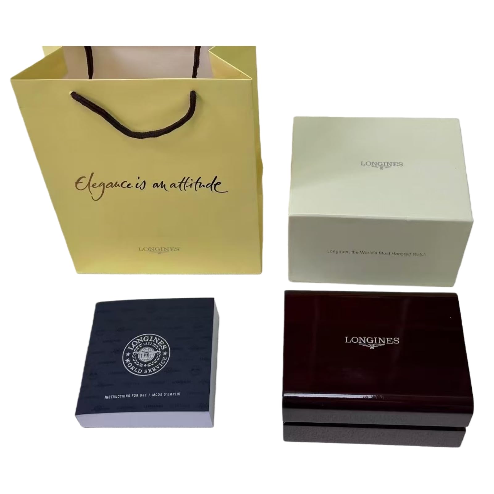 Caja Reloj Cuadrada Compacta Acabado Madera Azul Oscuro Almacenamiento Ahorro Espacio Crema para Longines La Grande Classique