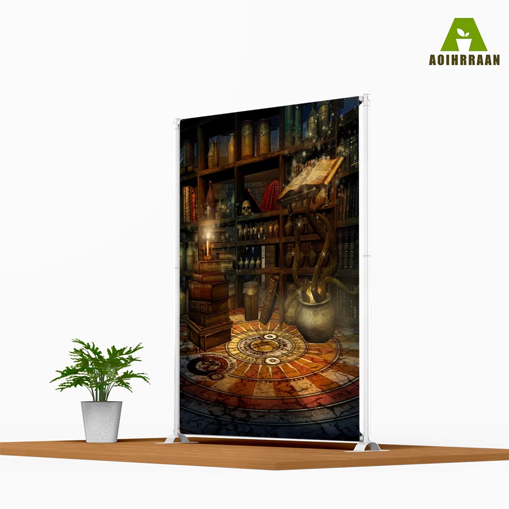 Aoihrraan 2,5x3m Fantasy Gothic Castle Backdrop Magic Book Candles Skulls Potion Shelf Wizard Enchanted House Photography Background Halloween Party Decor Children Adult Portrait Photo Studio Props - Image 4