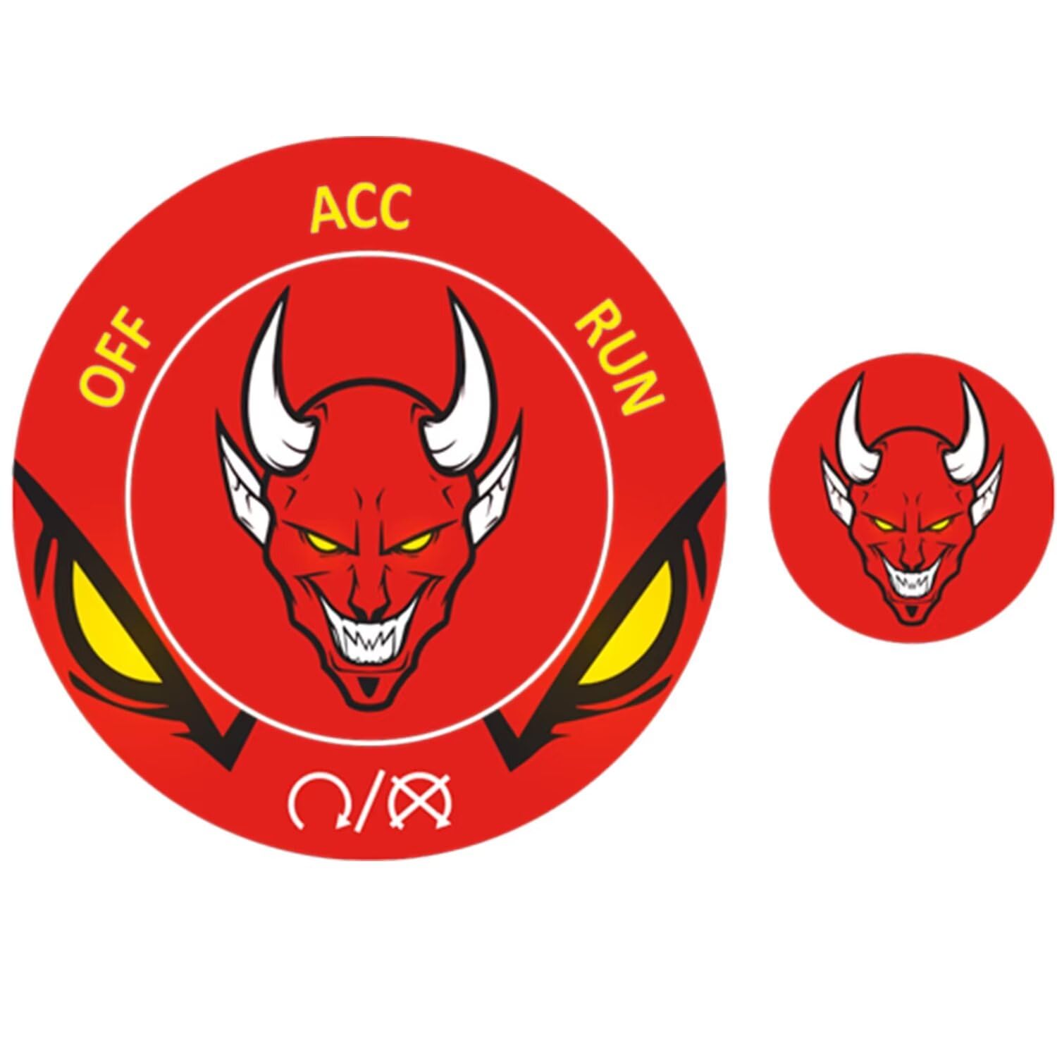 TOOLEPIC Push Start Button Cover for Dodge Challenger Charger Durango Chrysler Journey Ram Accessories 2015-2025, Engine Start Stop Ignition Switch Kit –Howling Demon Design-Crazy Red Custom Fit