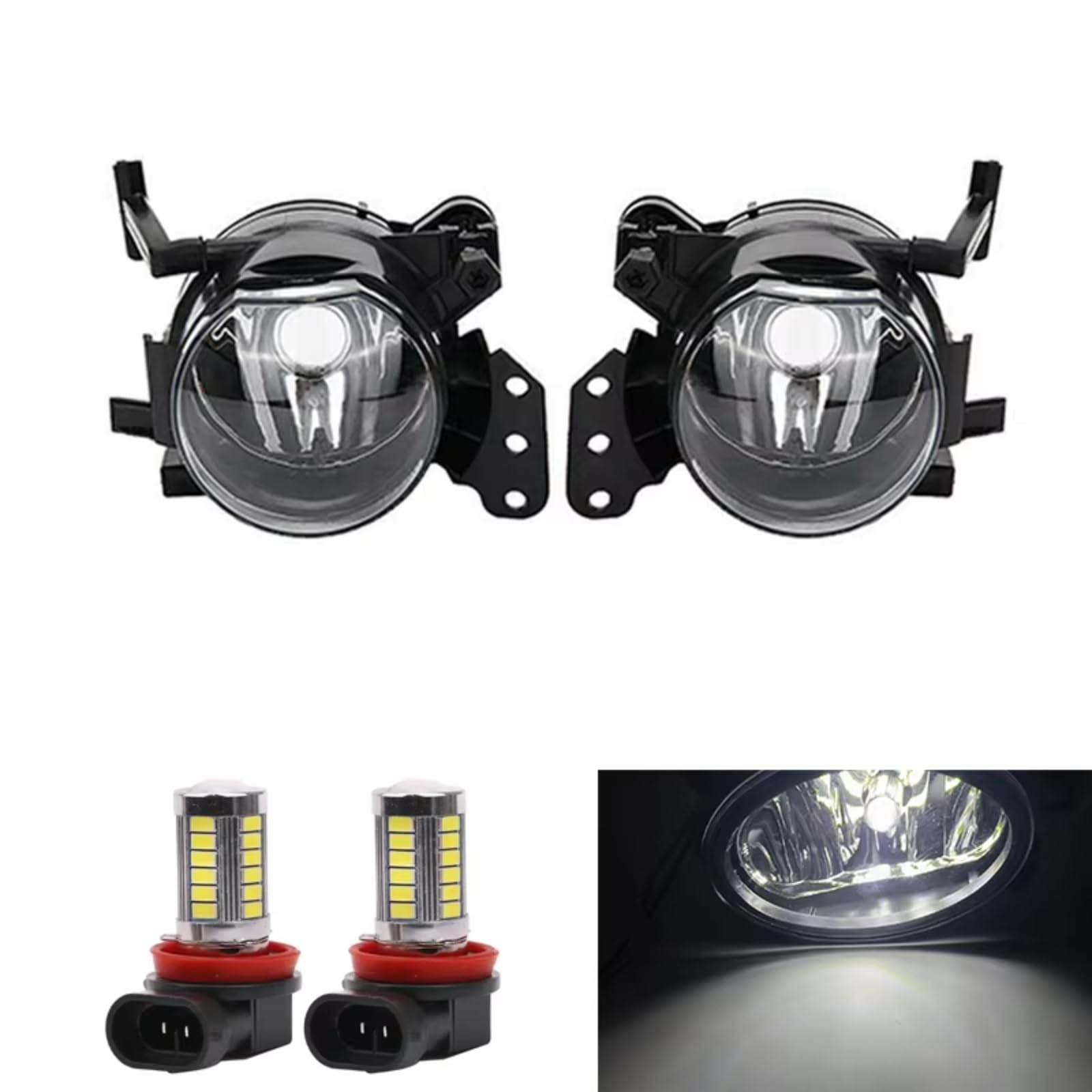 Gruppo ottico Compatibile Con Per 323i 2006 2007 2008 2009 Fendinebbia Anteriori Alloggiamento Lampada Lente Trasparente Gruppo Fendinebbia Automatico Con Lampadine OEM: 63176910791