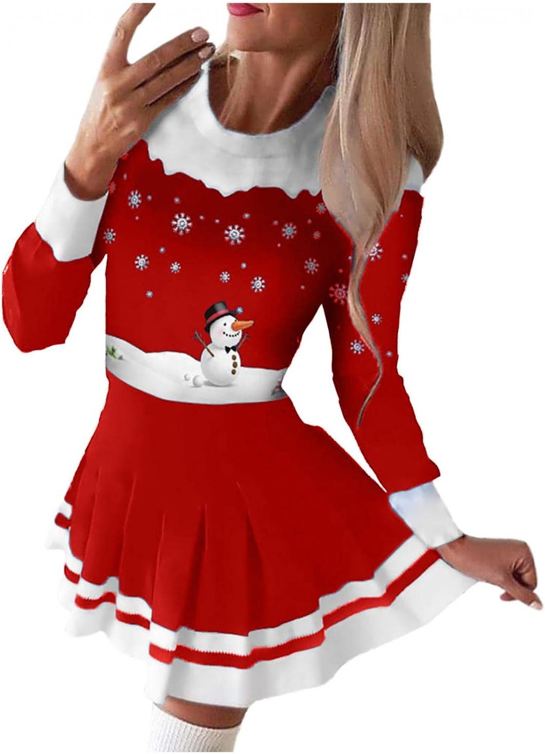MOKIWI 2021 Womens Christmas Long Sleeve Sweater Dresses Xmas Holiday Elegant Party Dress Fall Plus Size Mini Bodycon Dress