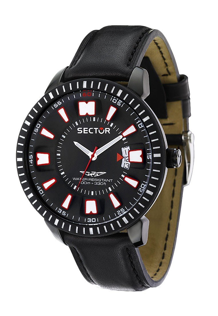 Sector Herren-Armbanduhr XL 400 Analog Leder R3251119003