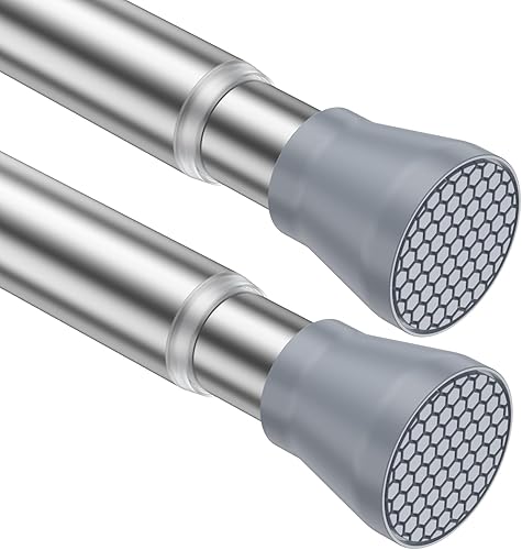 2 barras de cortina de tensión de 28 a 51 pulgadas, 78 pulgadas de diámetro, ajustable, sin taladro, barra de cortina de resorte de acero inoxidable