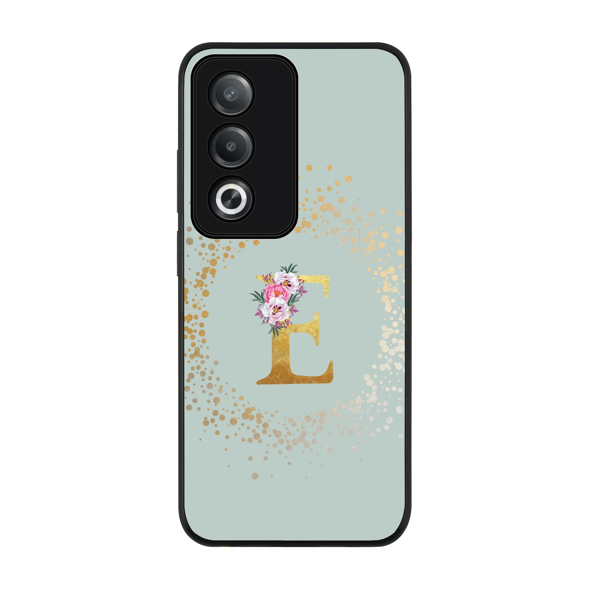 Stylizedd for Oppo A3 Pro / A80 Case, Rugged cover Slim fit Camera Protection, Shockproof Thin Phone Case for Oppo A3 Pro / A80 - Custom Monogram Floral - E (Light Grey)