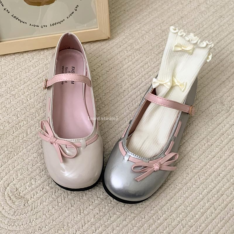 Balletcore Ballet Flats Ballet Heels for Women Ballet Flats with Strap Mary Jane Heels Aesthetic Shoes3