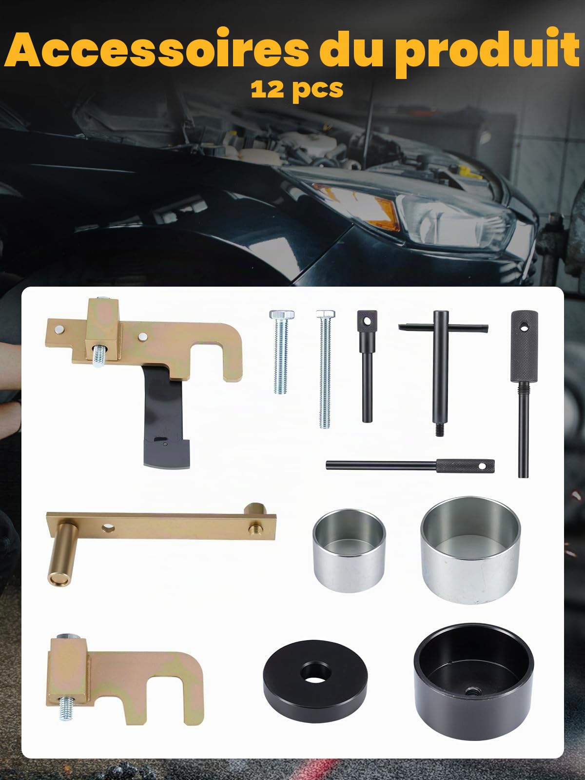 Outil de Réglage Moteur, Outil pour Courroie Dentée Compatible avec Renault, Nissan, Opel Diesel 1.5, 1.9, 2.2, 2.5 DCI