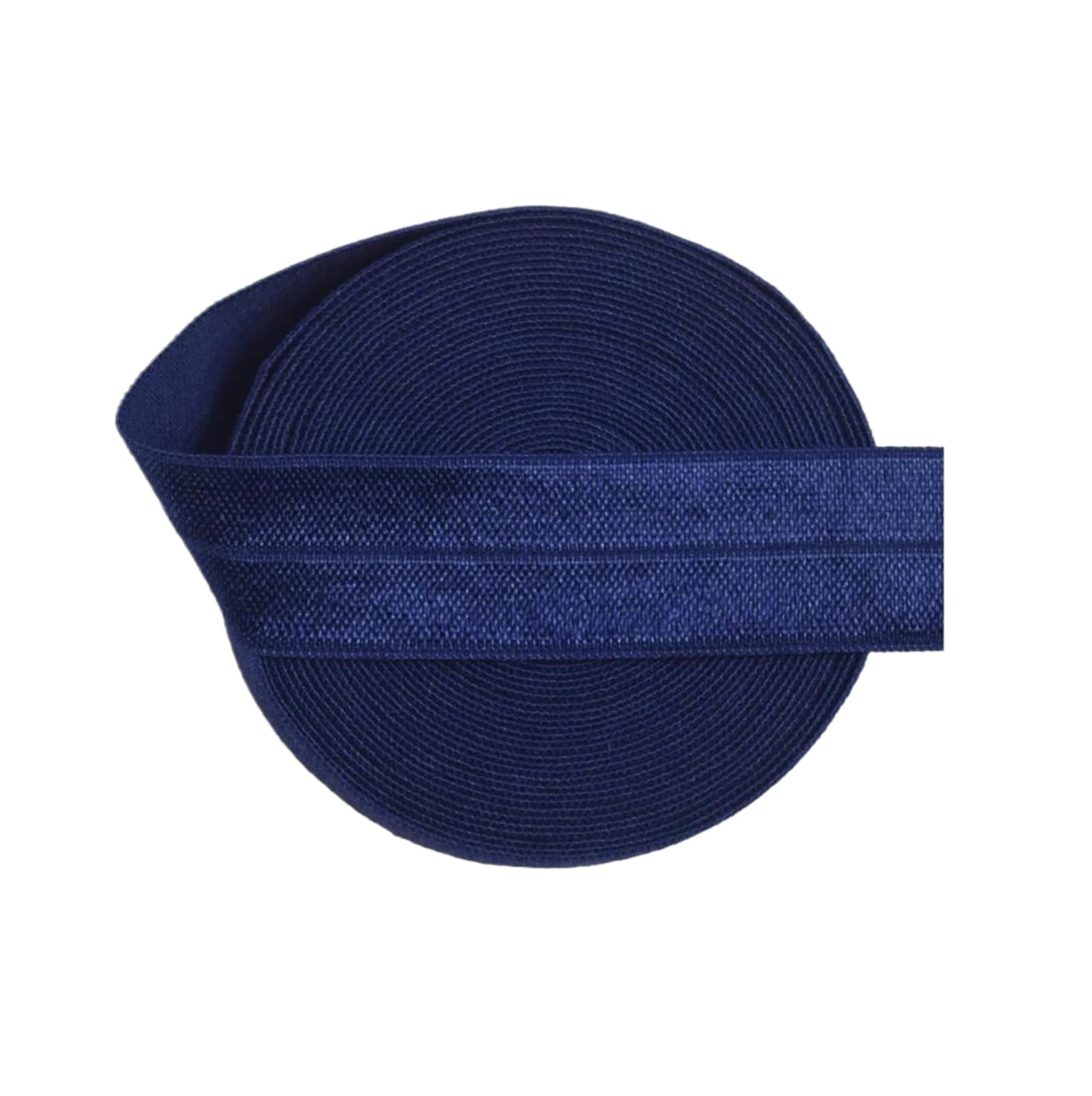 5 Yard Shiny Foldover Elastic 20mm Solid Spandex Satin Band Sewing Trim,Navy,20mm