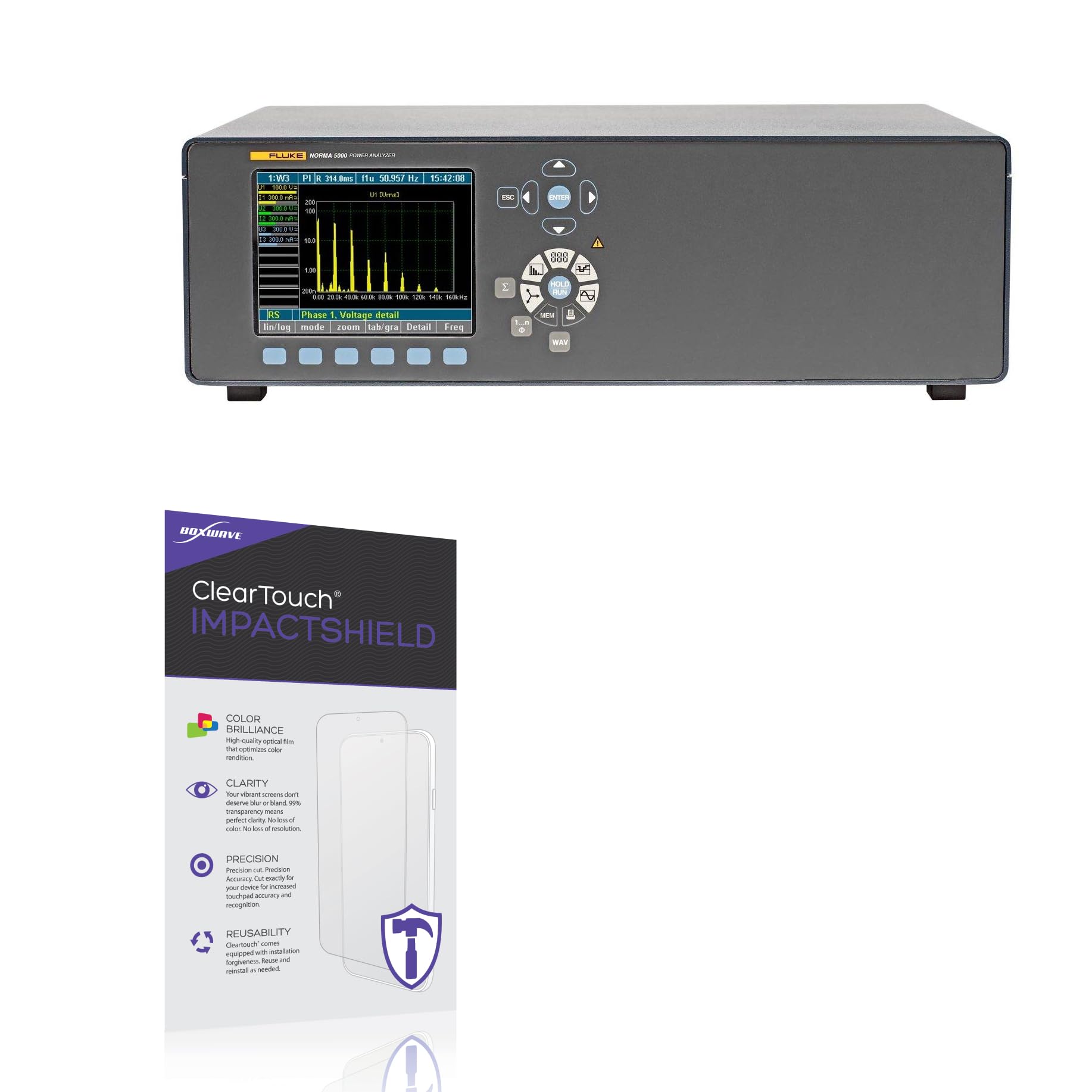 BoxWave Screen Protector Compatible with Fluke Norma 5000 - ClearTouch ImpactShield (2-Pack), Impenetrable Screen Protector Flexible Film