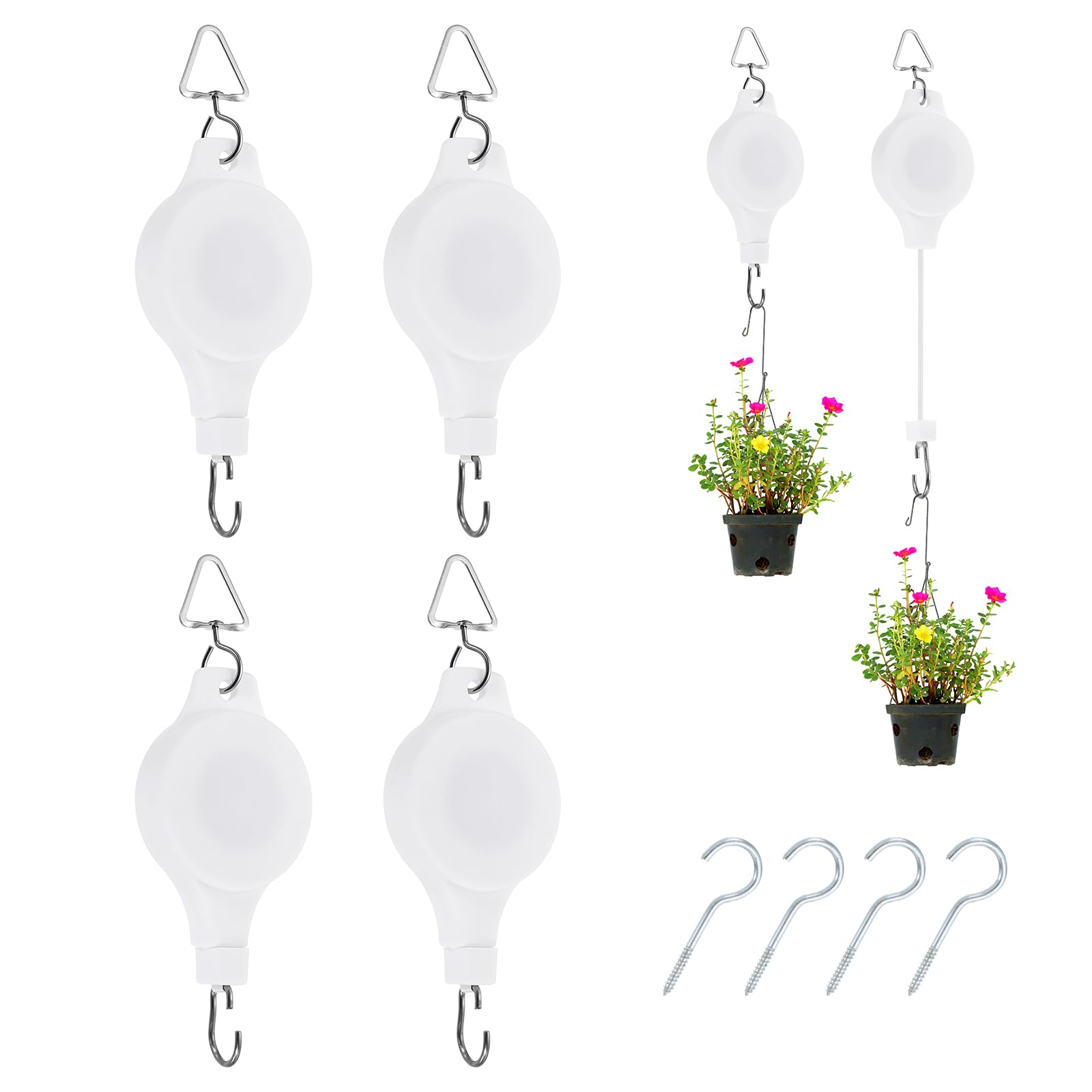 Poulie rétractable pour plantes et paniers de jardin sur balcon et terrasse