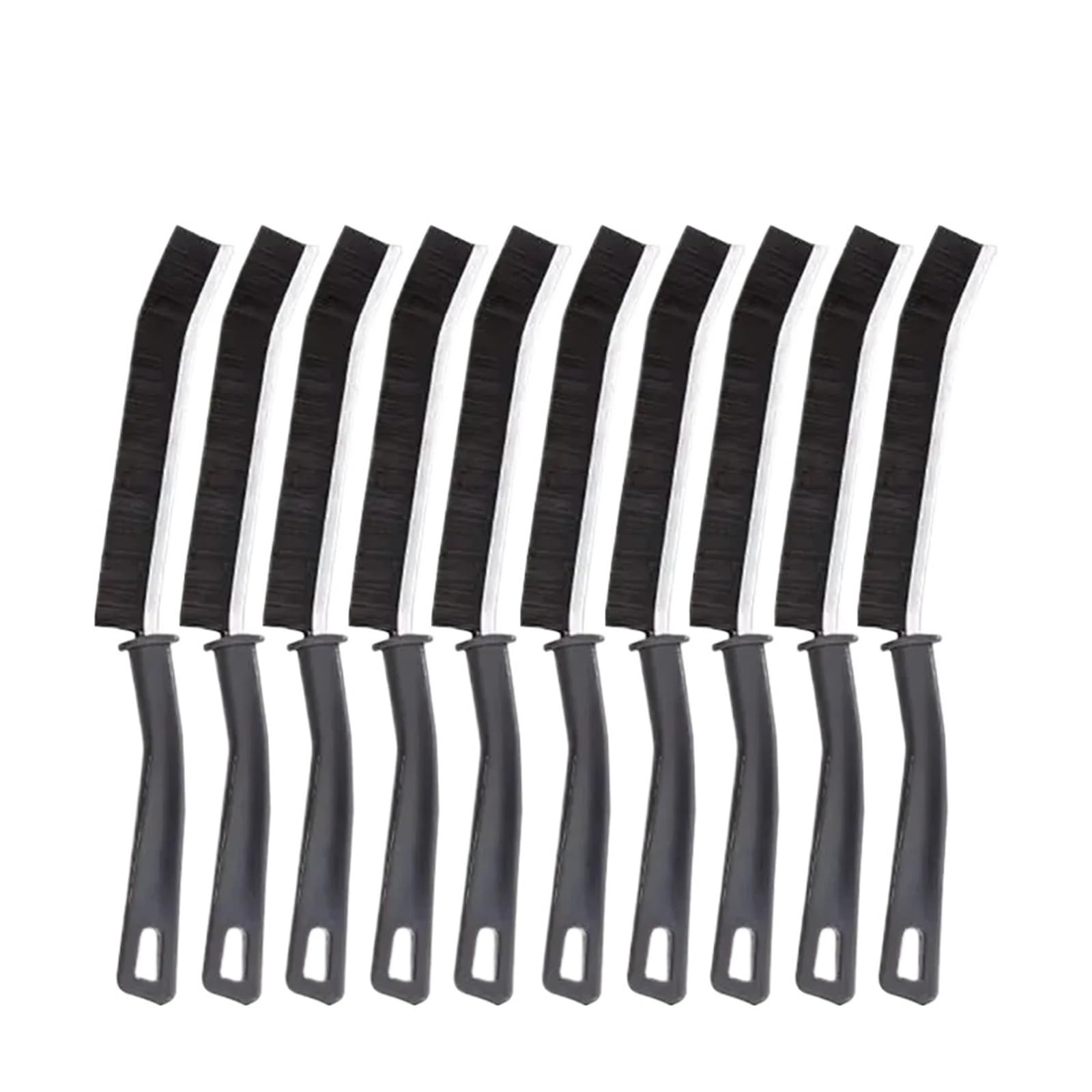 Toilet Brush Gap Cleaning Brush Hard-Bristled Crevice Cleaning Brush for Stiff Angled Bristles Tile Bathroom Kitchen Toilet Cleaning Tool(Black-10PCS)