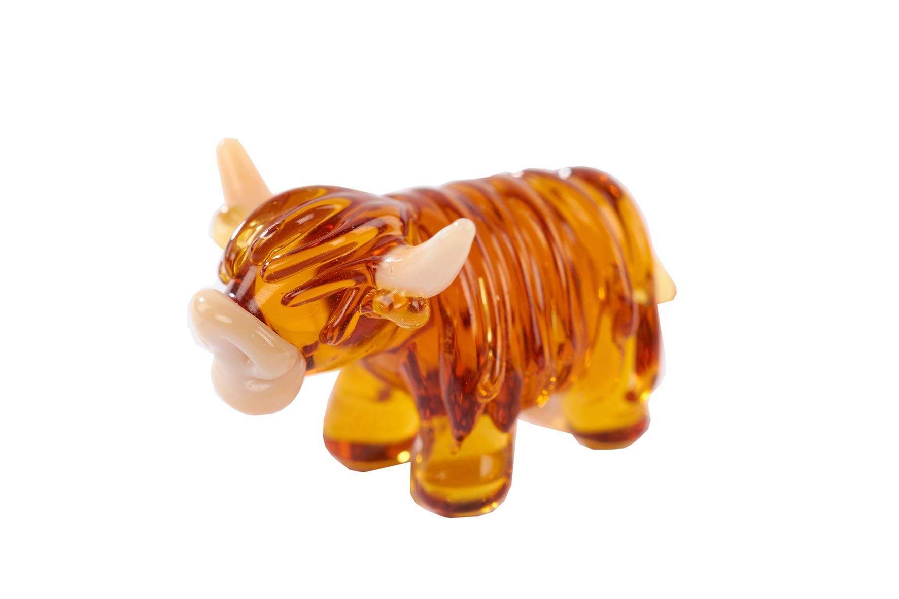 Richard Lang & Sons Cute Glass Miniature Highland Cow Ornament