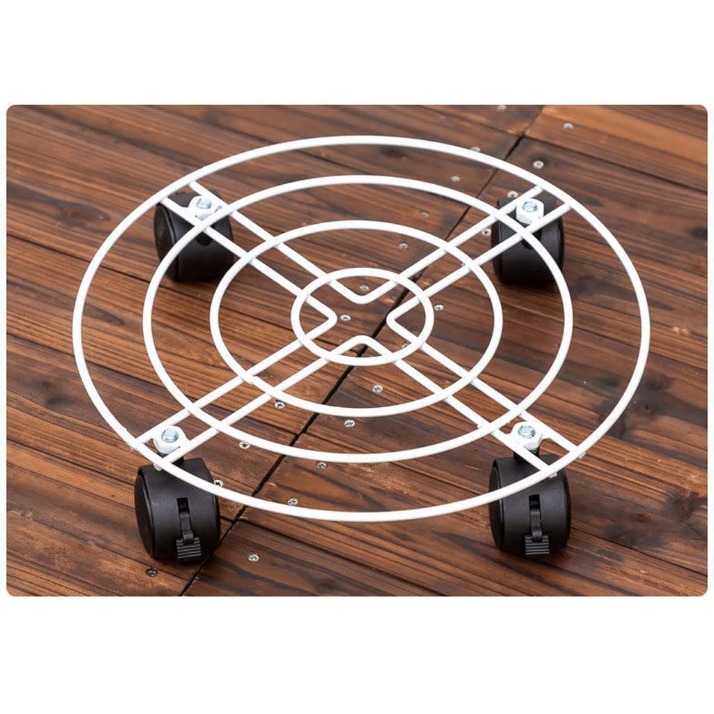wózek na rośliny, Pojemnik na rośliny Heavy Metal stojak sadzarkę podstawa rolkowa(White,25cm)