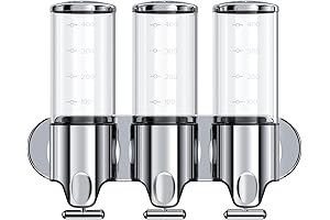 3-in-1 Monochrome Wall Mounted Shower Dispenser and Organizer