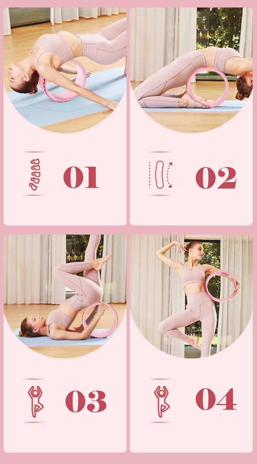 Cerchio Aereo Casa 5D Ruota per Lo Yoga Sportivo, Ruota per Massaggio Indoor per Palestra, Studio di Danza, Facile da trasportare Bambini Adulti Ruota Yoga per Il Mal di Schiena e Lo Stretching (Colo