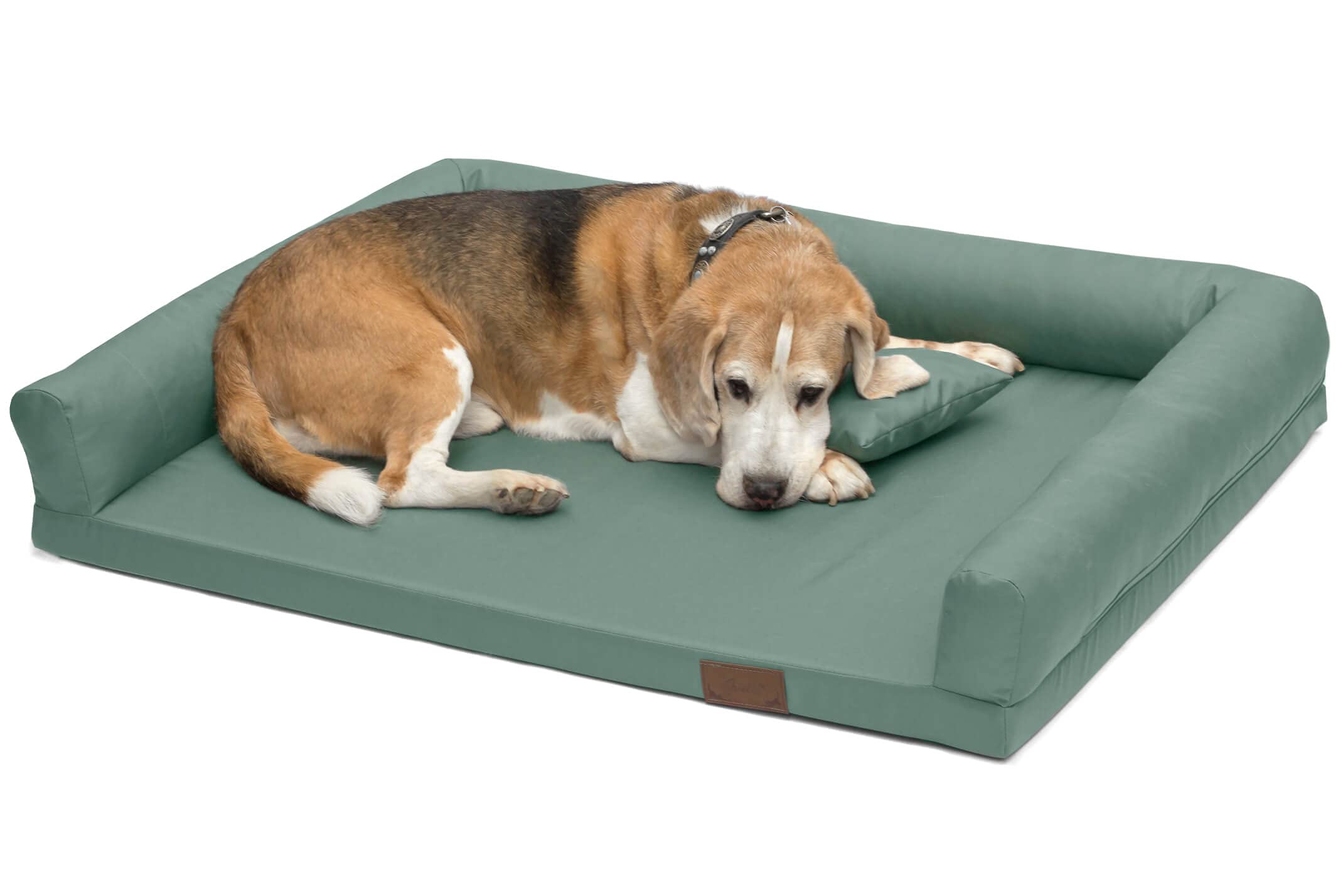 Juelle Cama Ortopédica para Perros Medianos, Colchón Ergonómico con Lados para Perros Medianos, Funda Extraíble, Lavable a Máquina a Máquina - 100 x 75 cm - Medium - 100 x 75 cm, Menta Oscuro)