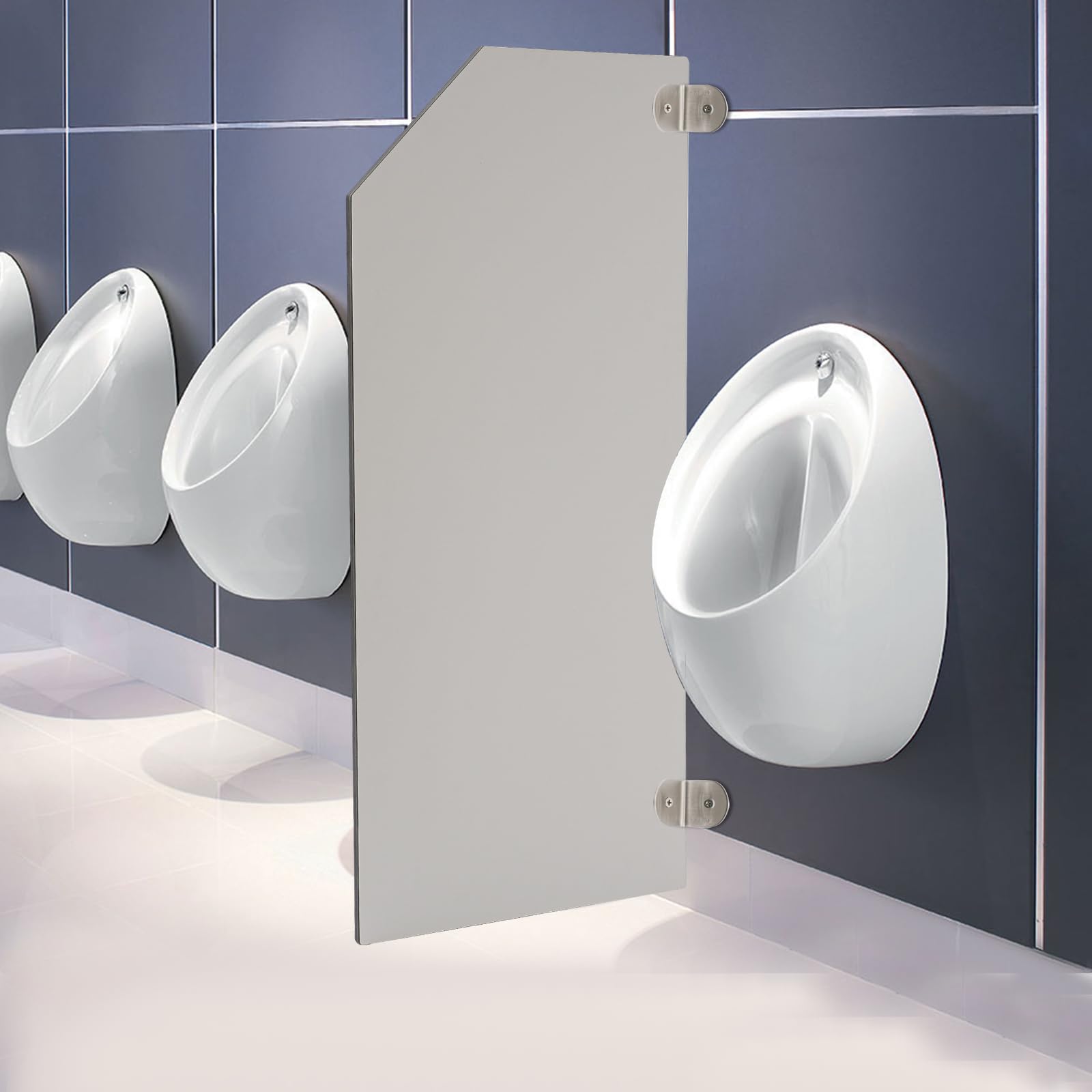 Urinario divisor de pared para inodoro, 90 x 40 cm, color gris claro