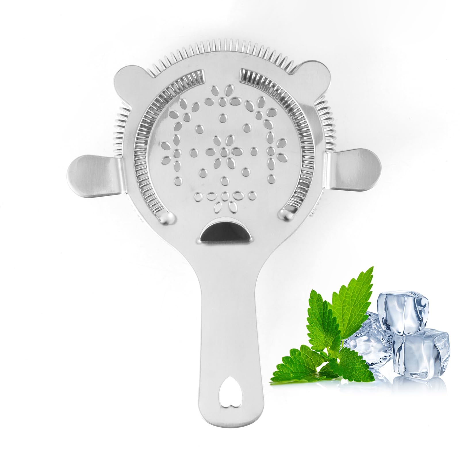 Hawthorne - Colador de cóctel - Filtro de bebida de acero inoxidable para camareros | Colador de hielo para coctelera, vidrio mezclador, accesorios de bar en casa, herramienta de mezcla, apto para