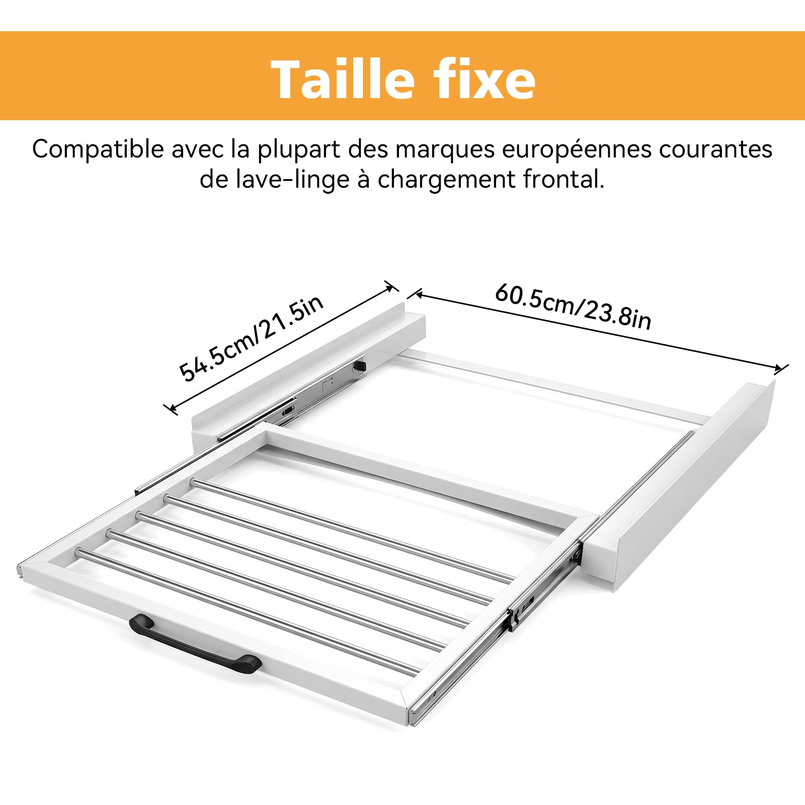 Universal Zwischeneinbaurahmen Set für Waschmaschine und Trockner 60 cm