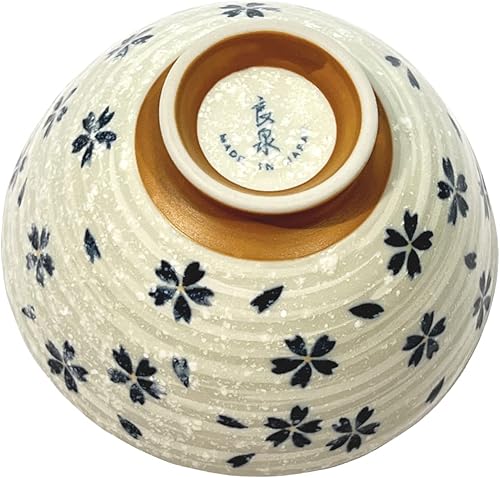 Miniatura 4 de MINO WARE JAPAN Tazón de arroz de cerámica japonesa de estilo tradicional, apto para lavavajillas y microondas, fabricado en Japón (Koyuki Zakura,