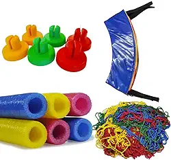 Kit de Renovação para Cama Elástica 2,00m – 6 Isotubos e Ponteiras + Rede + Protetor de Molas