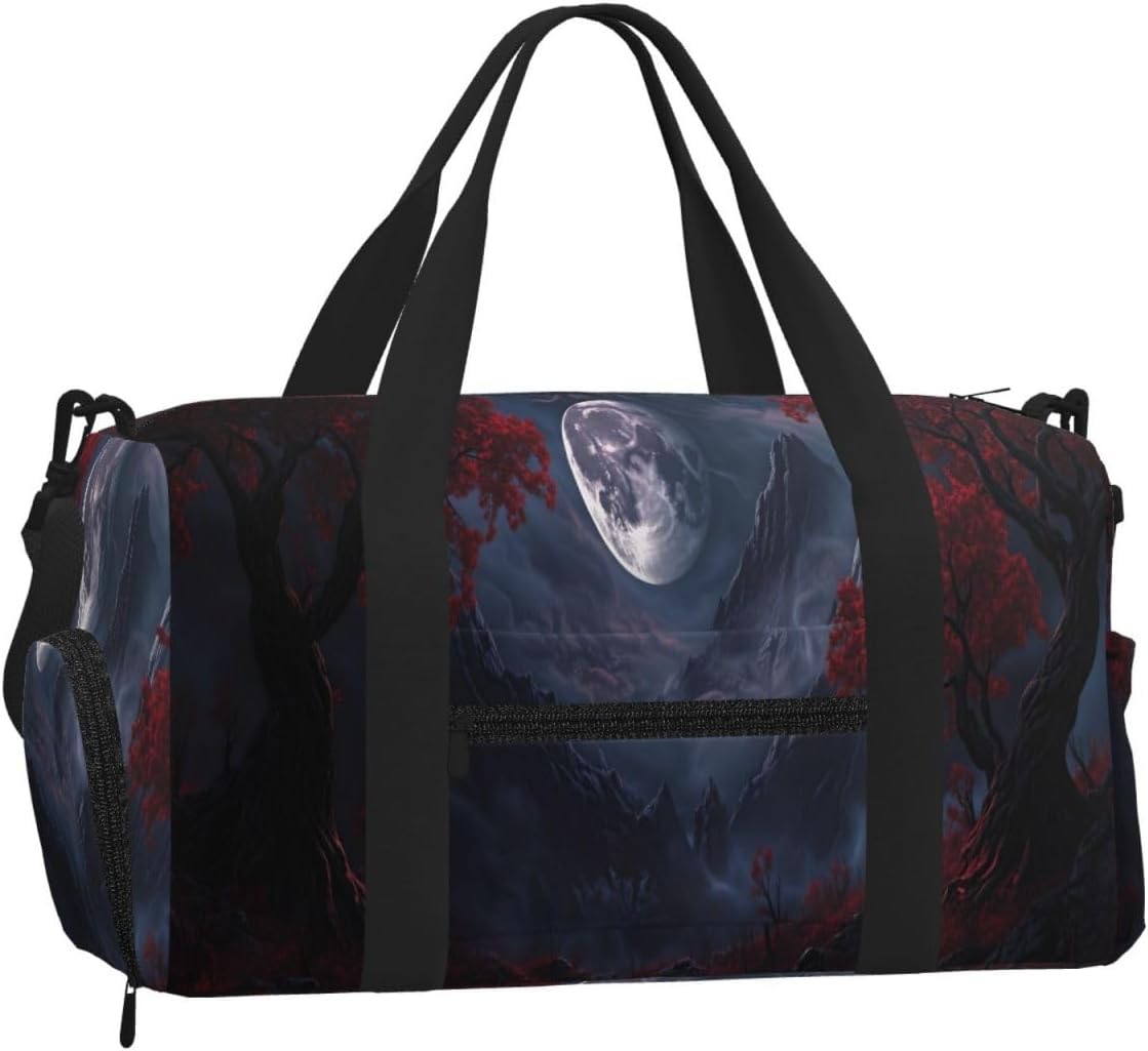 Japanese Landscape Personalized Weekender Bag For Women Men, Travel Duffel Bag With Shoe Compartment, Large Overnight Bag, Lightweight Sports Gym Bag For Weekend Trips, Camping, Hiking & Fitness