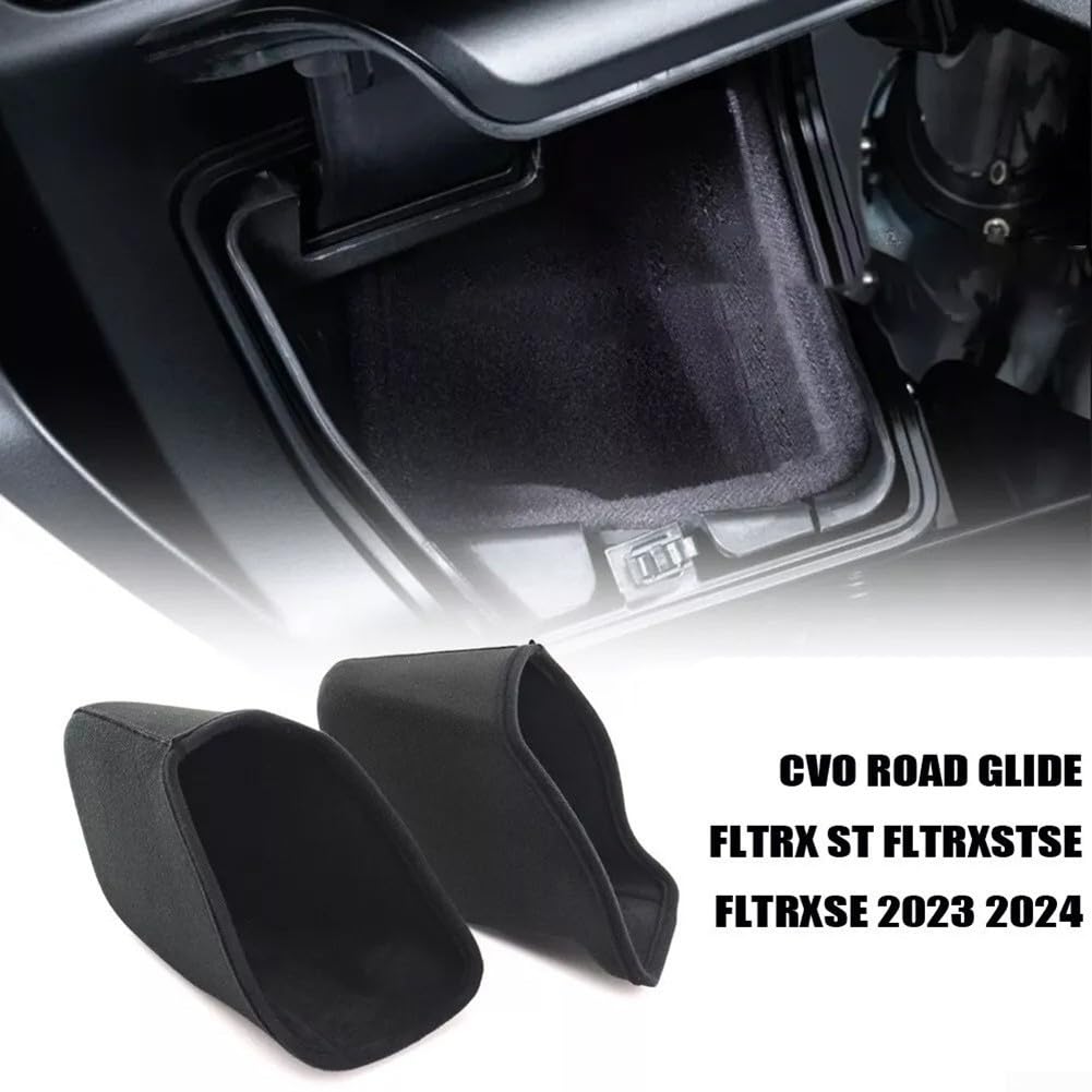 Doublure de boîte à gants de moto Fltrxse Touring Series - Organiseur de rangement épais absorbant les chocs - Accessoire intérieur en tissu noir (doublure de boîte à gants)