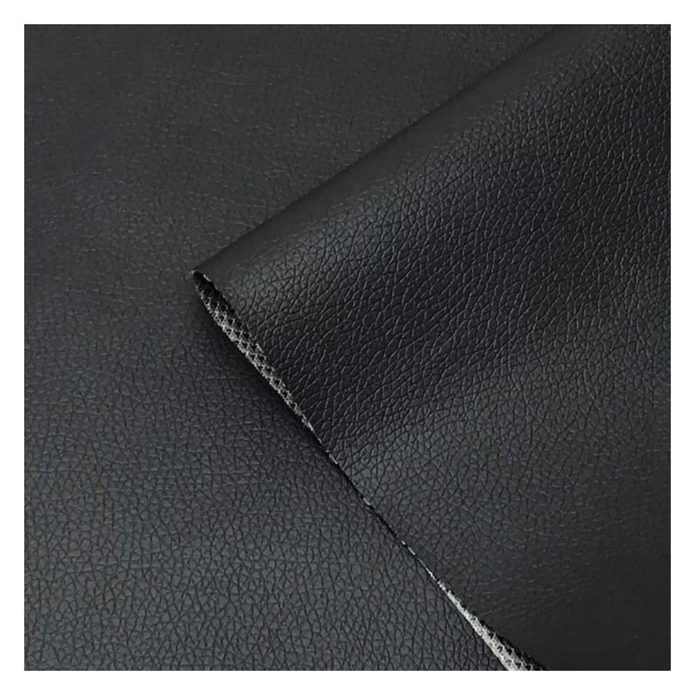 Tissu en cuir noir souple hydrofuge 160x800 cm pour couture et projets de maroquinerie