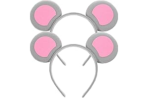 Animal Ears Headband: 2PCS Mouse Ears Headband Carnival Party Accessories for Kids Adults