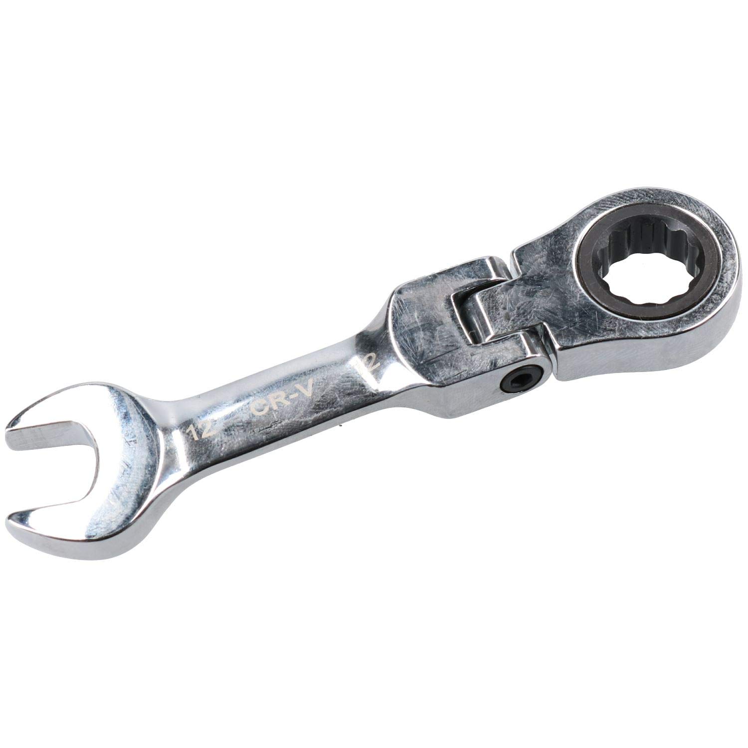 12mm Stubby Metric Flexible Flexi Head Ratchet Combination Spanner 72 Teeth