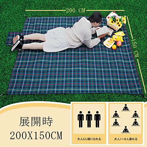 レジャーシート 厚手 200x150cm 1~6人用 ピクニックシート