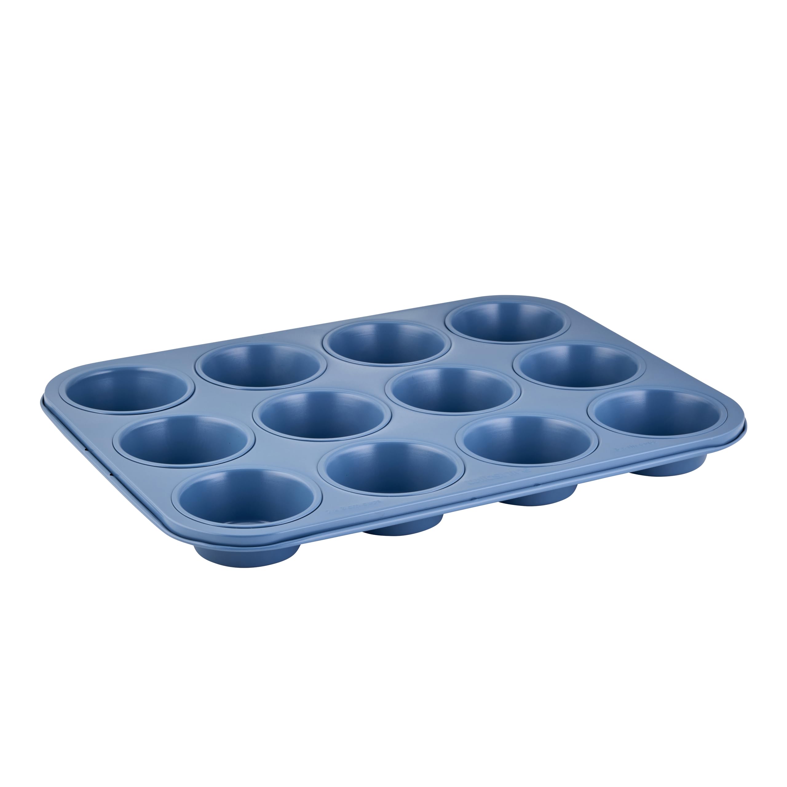 Wiltshire Colour Rush 12 Cup Muffin Tray, Marine Blue, PFOA PTFE Free, Cupcake Mould, Non-Stick Coating, Rectangular Coated Baking Tin, Sheet Steel Bakeware, Carbon Steel, 7x3cm Cup Size