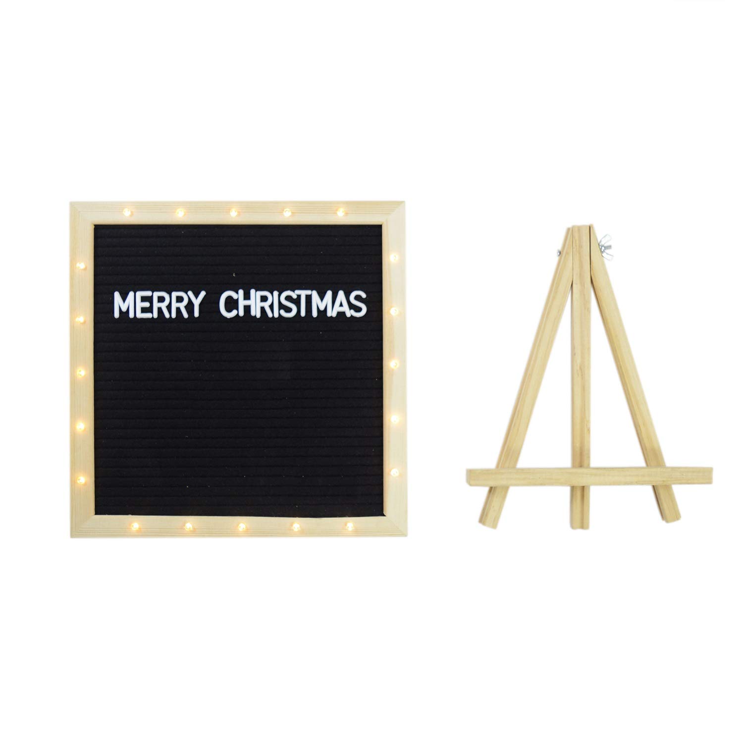 Buy Black Felt Letter Board with Lights 10" x 10", Builtin LED Lights