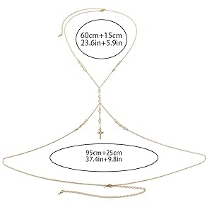 Amazon.com: WFik Crystal Cross Pendant Bra Body Chain