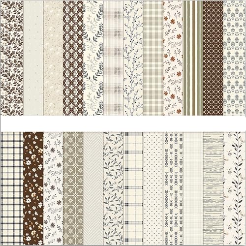 MIATTCLD Scrapbook Paper 12x12 In Double Sided Decorative Paper for Scrapbooking 24 Sheets/24 Designs Spring Floral Patterned Craft Paper for Junk Journals DIY Cards Album Decoration (Beige)
