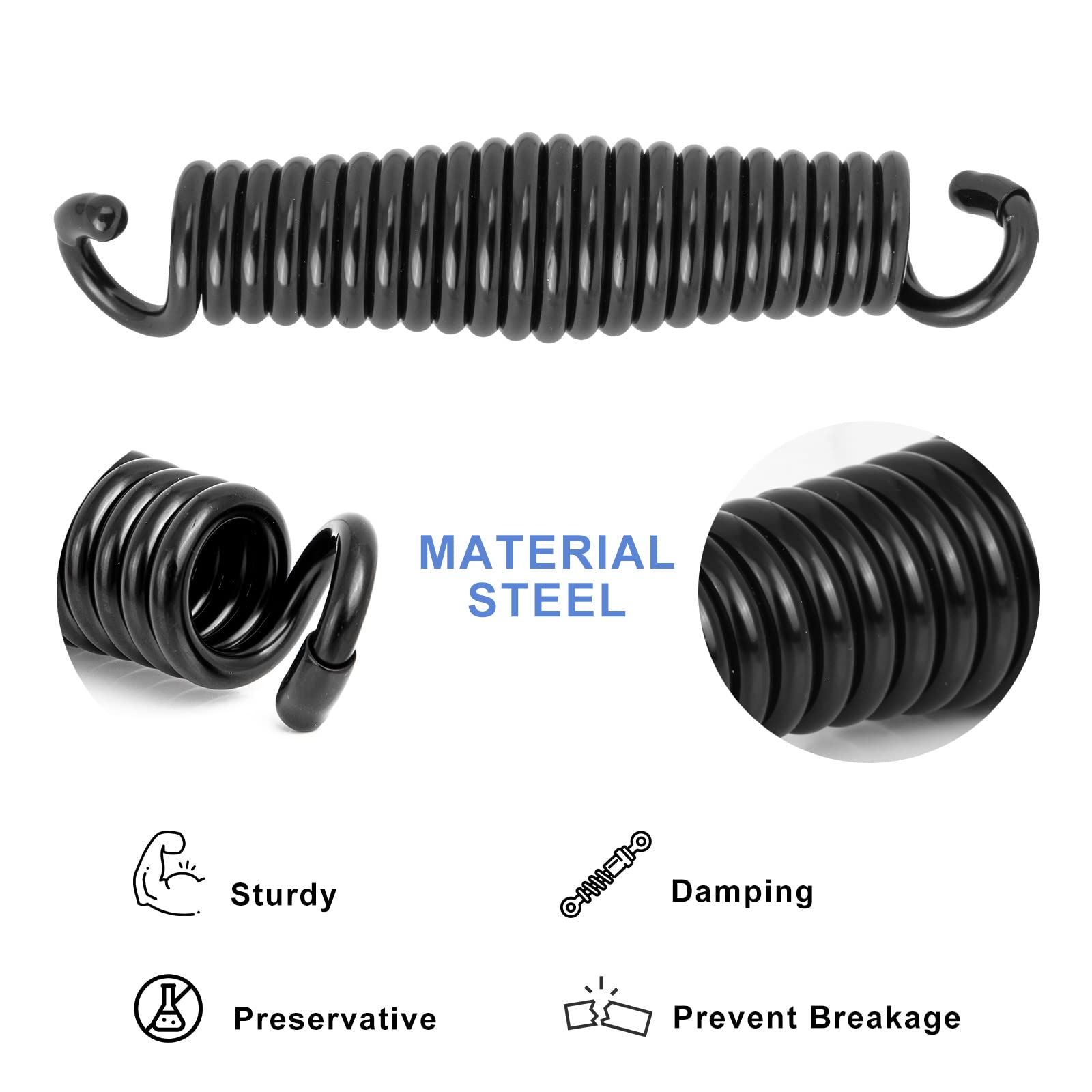 Porch Swing Springs - Resorte de hamaca con capacidad para hasta 1600 libras, resortes Chr-ome resistentes para sillas colgantes, montaje en techo, columpio de porche, saco de boxeo, 2 unidades,