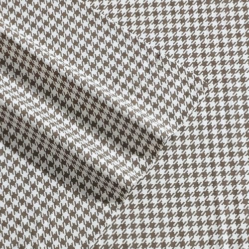 Image of Eddie Bauer - Full Sheet Set, Crisp & Cooling Sheets w /a Naturally Smooth Cotton Percale Lightweight Feel - Matching Pillowcases & Deep Pocket Fitted Sheet (Harrison Brown)