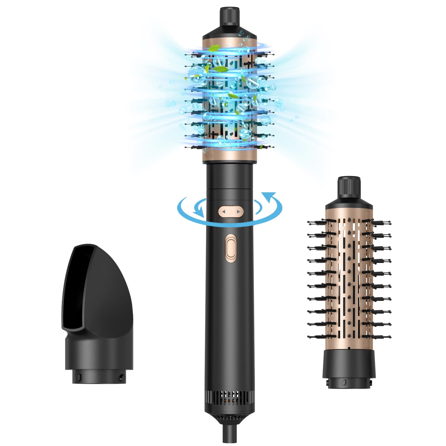 3 in 1 Rotierende Warmluftbürste Rundbürstenföhn Automatischer Lockenstab große Locken 38MM/50MM, Negative Ionen Föhnbürste für Lockig/flauschig/glatt/föhnen
