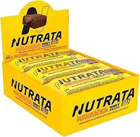 Nutrata Whey Grego Havanna 40g display com 12 barras - Brownie de chocolate