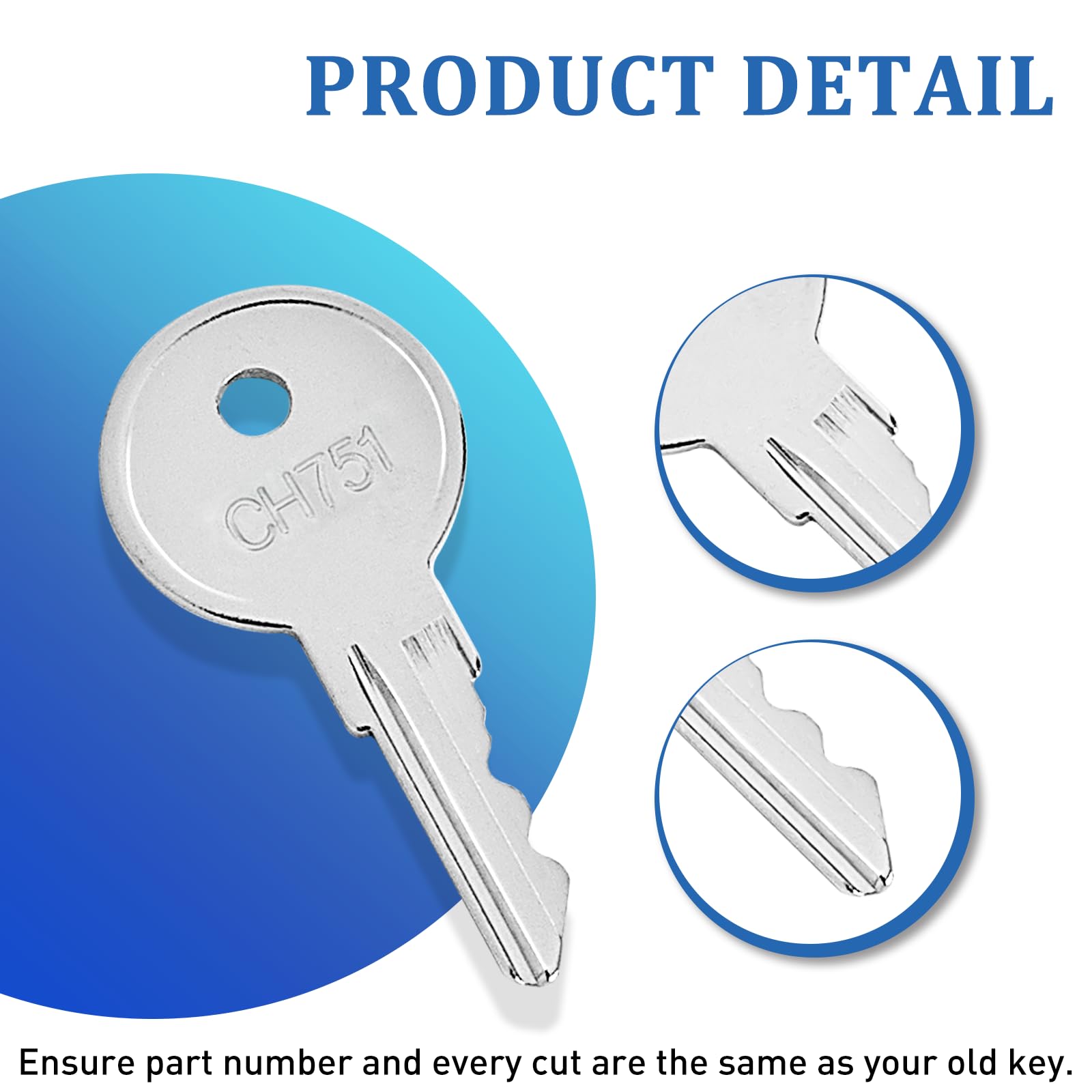 Snapklik.com : CH751 Keys Fit For Storage Compartment Lock - Spare Keys ...