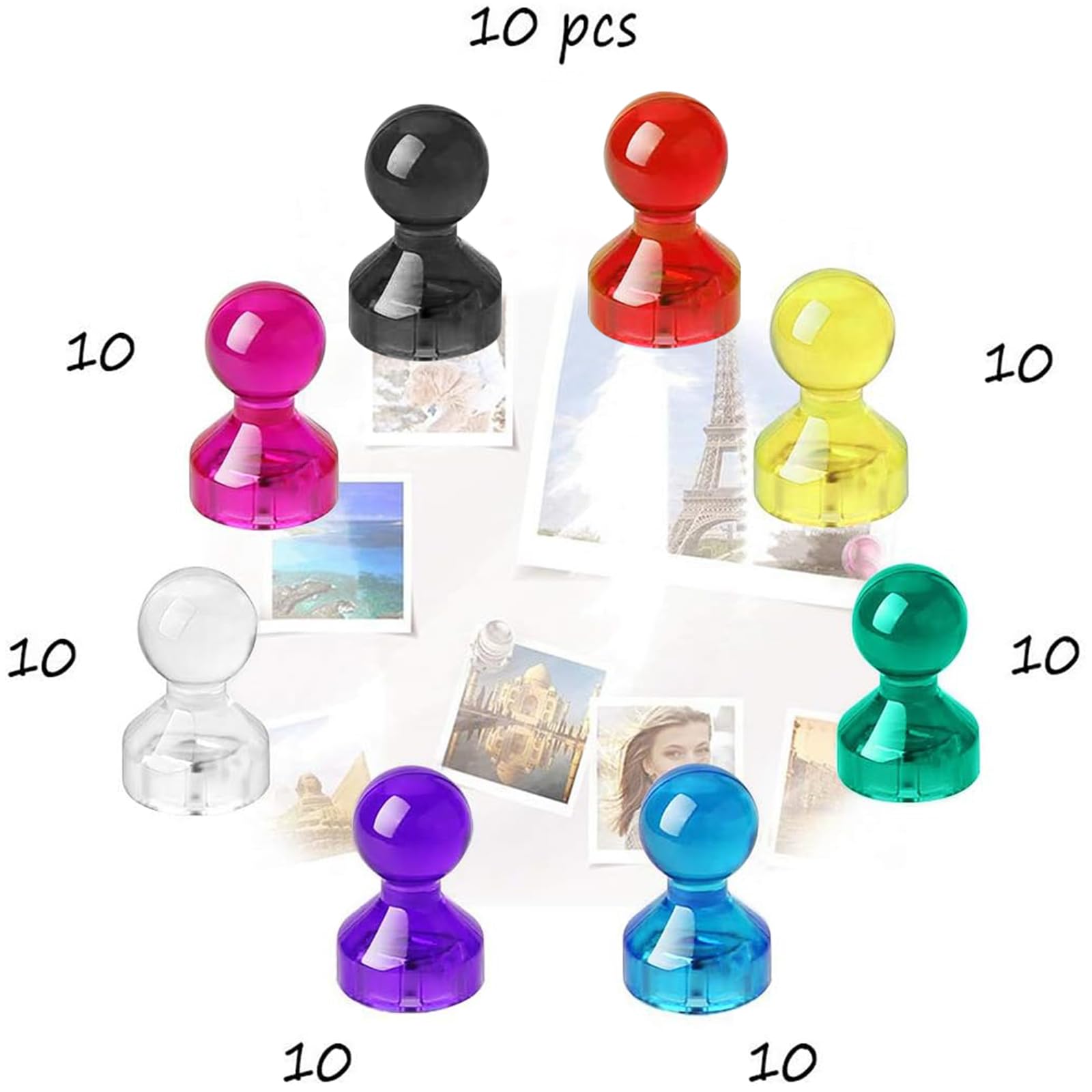 Wukong 80 Piezas Imanes Pizarra Magnetica, 11×17mm Colorido Chinchetas, 8 Color Imanes Nevera, Imanes Pequeños para Escuelas y Oficinas