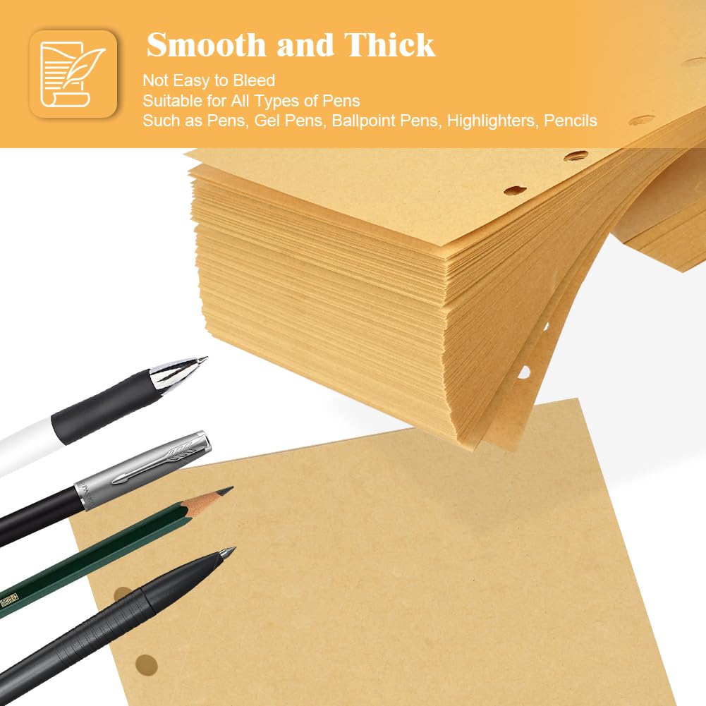 Vicloon A5 Loose Leaf Punched Paper, 140 Pages Blank Refill Paper - Image 4