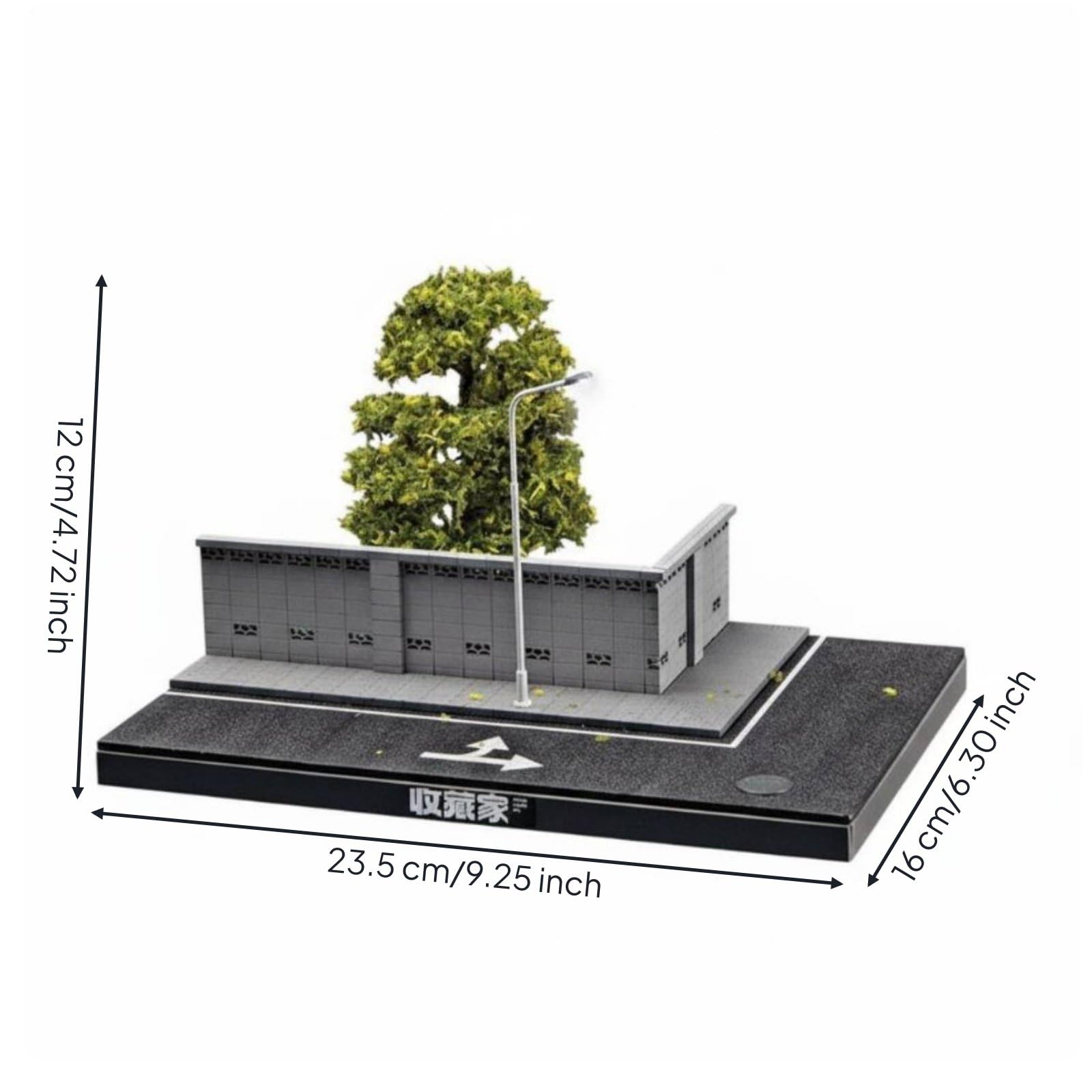 Colcolo Street Scene Layout Diorama Paesaggio Stradale Miniatura Scena Parco Doppio Lato con Illuminazione LED USB Texture Vegetazione Adatto a Collezione, 164 Applique 1