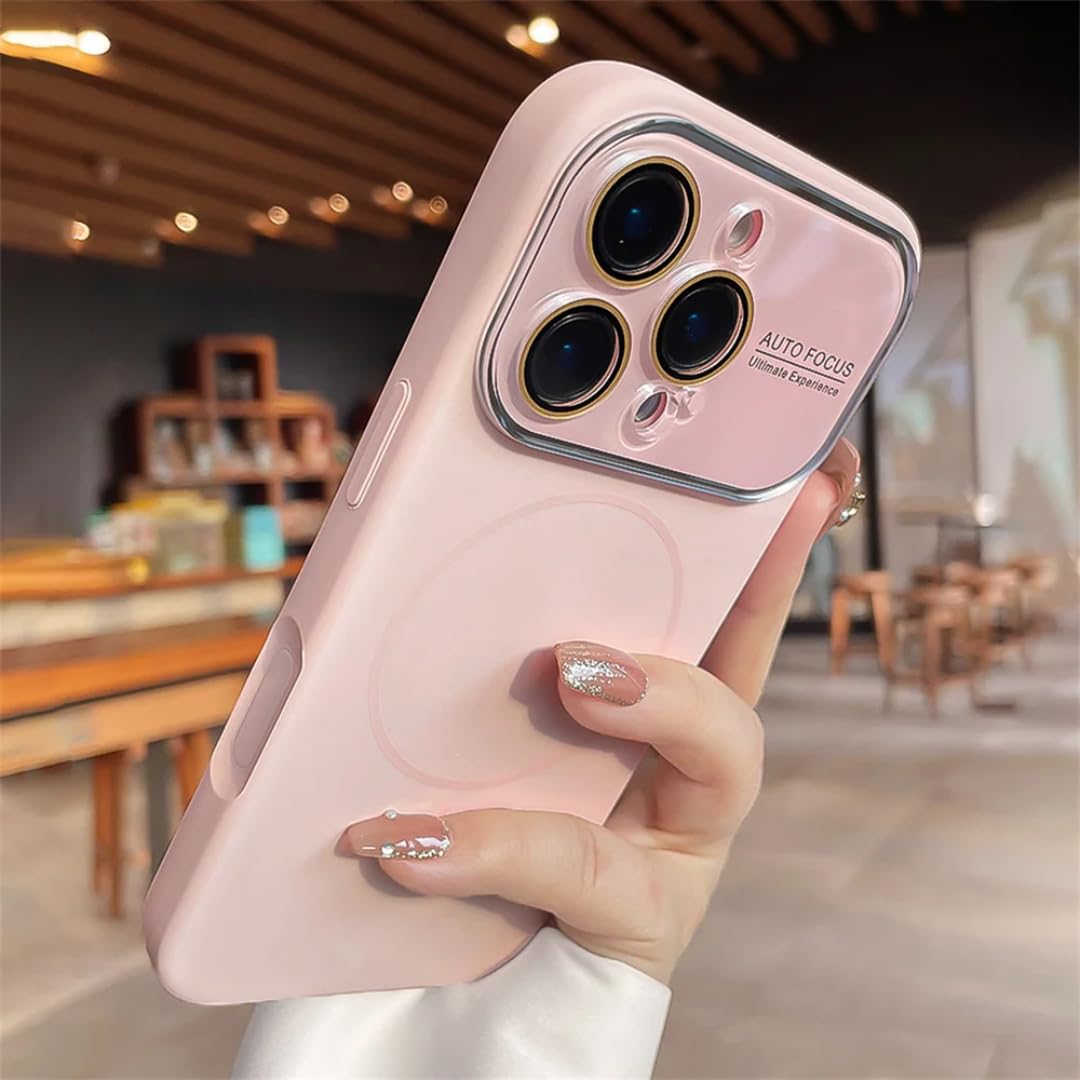 Set di due custodie in silicone per iPhone Air con ricarica magnetica, vetro protettivo per la lente (per iPhone Air/rosa ciliegio)