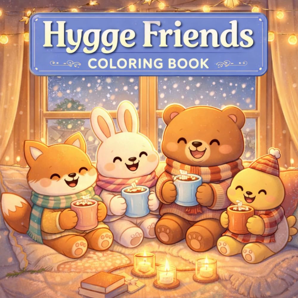 Hygge Friends Coloring Book: Cozy and Cute Moments to Color